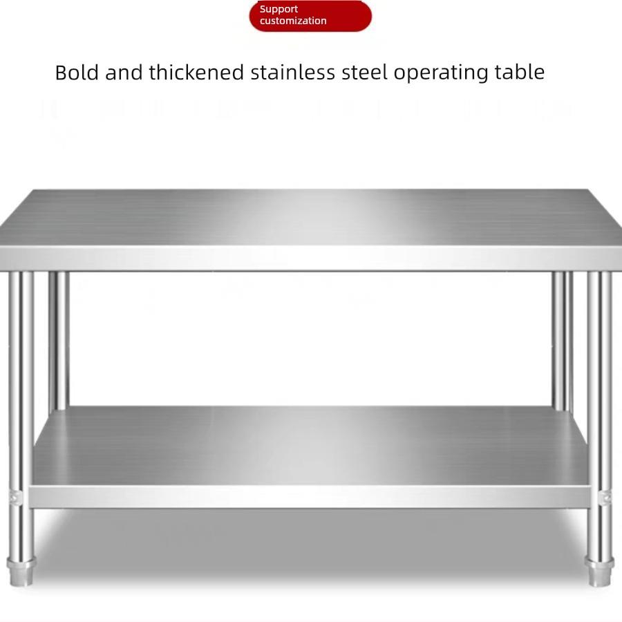定制304不锈钢加厚工作台0.15kg层装台餐厅商业厨房专用切台