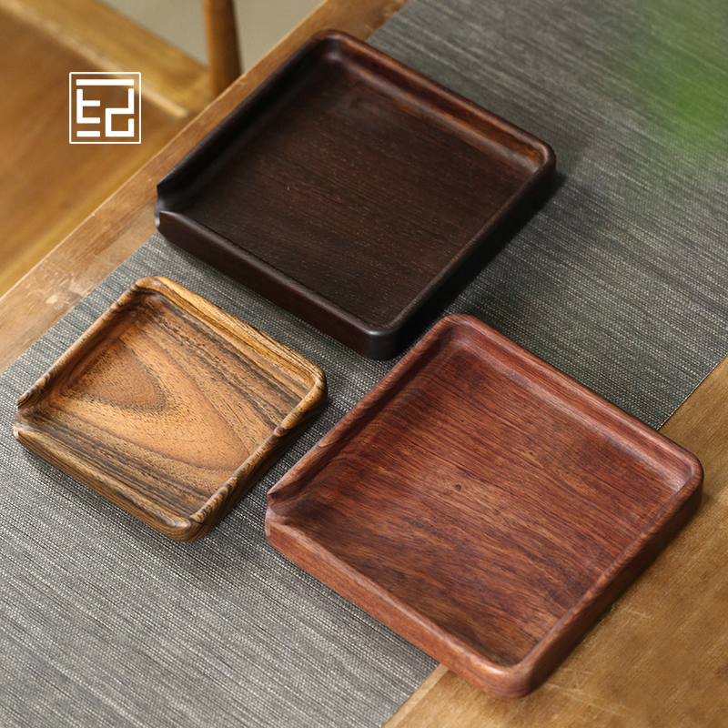 天然花梨木分茶盘纯手工一体实木茶饼专用大号茶盘鸡翅木撬茶托盘