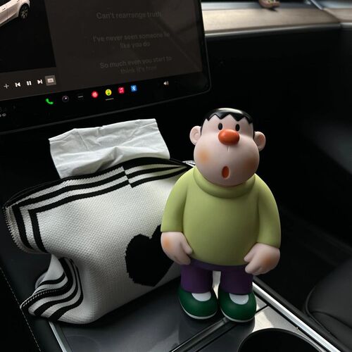 极氪001专用显示屏趴趴摆件车载中控台玩偶胖虎公仔车内饰品