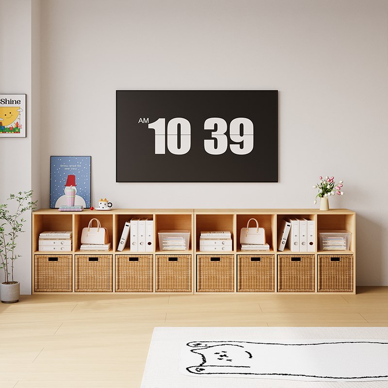 木造一物30cm实木格子柜组合书柜书架玩具柜储物柜收纳柜落地置物