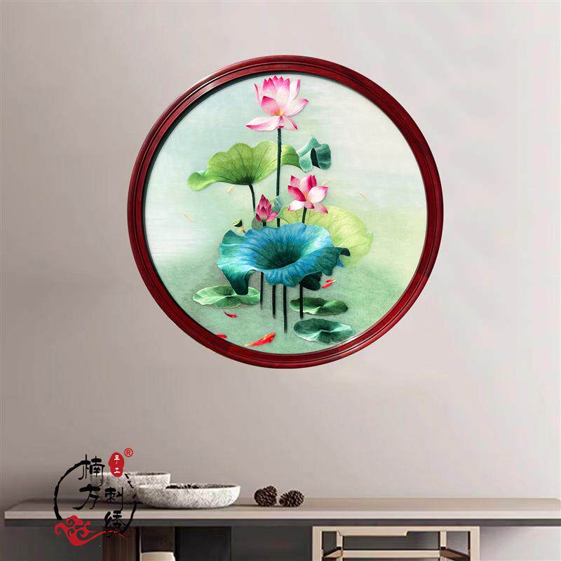 青梧苏绣成品挂画纯手工花卉山水风景刺绣客厅餐厅玄关办公室挂画