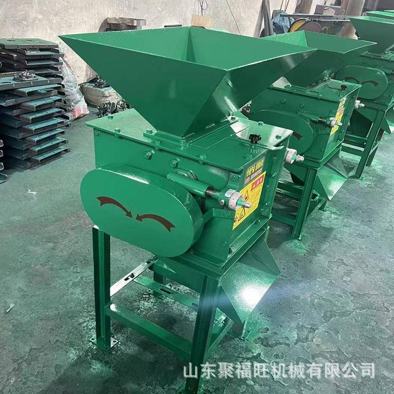 对辊式小麦黄豆挤扁机玉米高粱轧扁机油菜籽花生破碎机