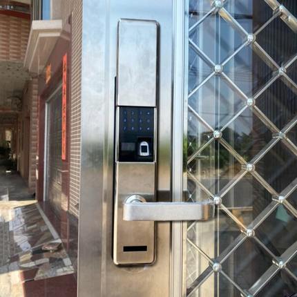 不锈钢门防水指纹锁家用防盗门入户门智能锁密码门锁双开门大门锁