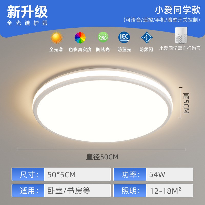 网红主卧室吸顶灯感次卧书房客厅吊灯具创意极简新款现代简约大气