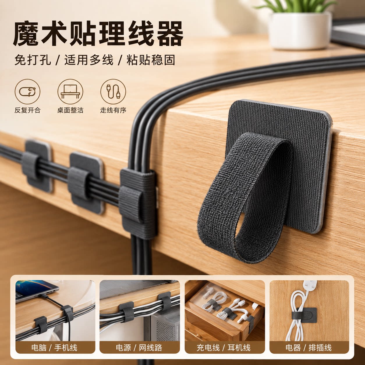 桌面理线器数据线收纳神器