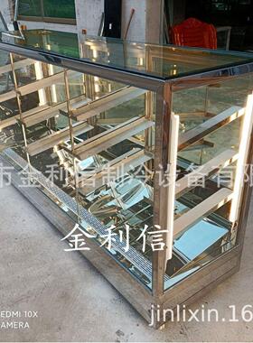 金利信牌直角多层架食品保酥陈列展示柜甜圈圈绿豆饼加热保温柜
