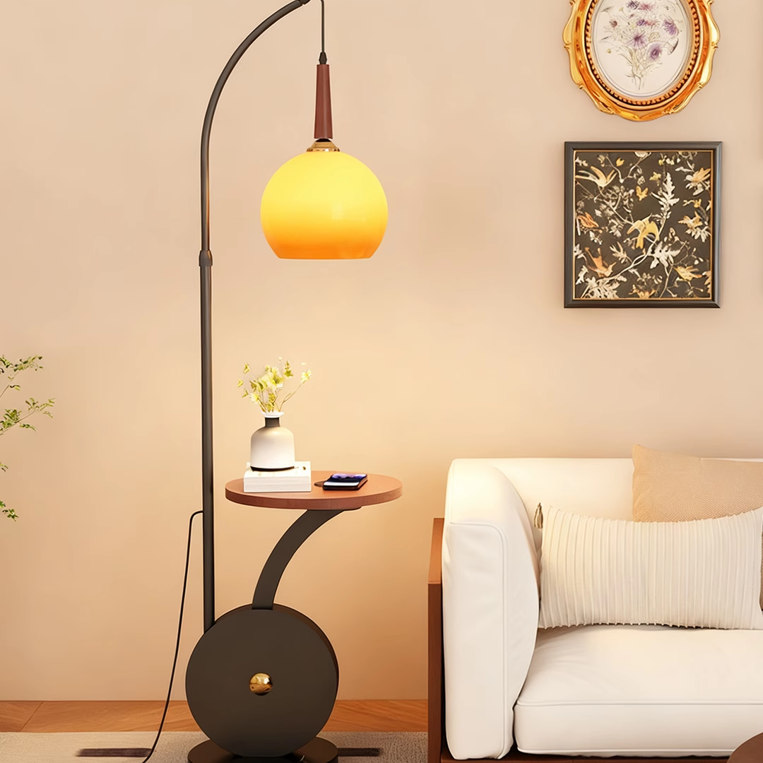 谷甸法式中古风布丁置物架落地灯