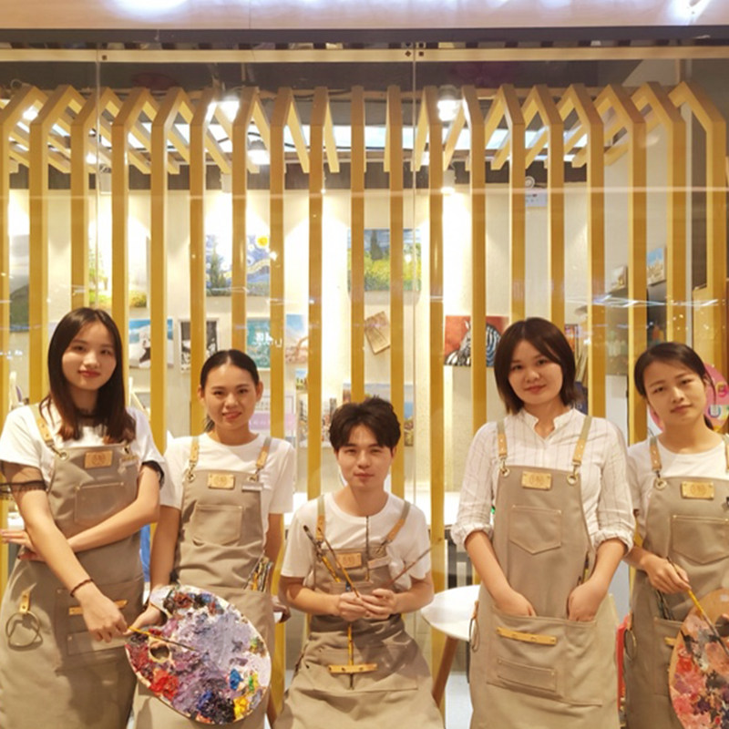 理发师围裙定咖啡纹身师美发店工作服潮花艺师围裙网红