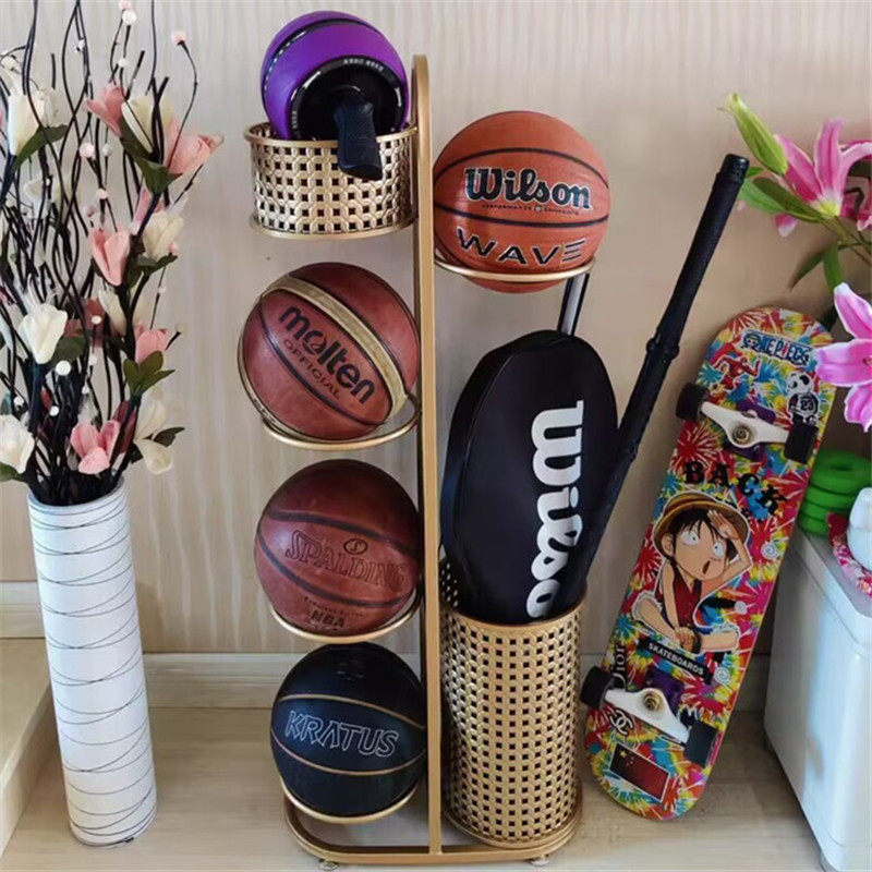 足球收纳架家用放球放置运动器材球类收纳框整装家里放篮球的架子