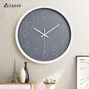 创意静音钟表现代简约客厅挂钟家用时钟大气挂墙石英钟风