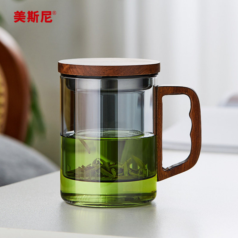 美斯尼玻璃茶杯茶分离室茶道杯个人喝茶杯