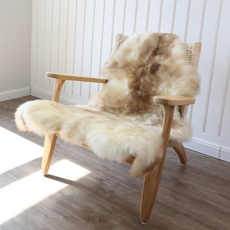 天然色整张羊皮不易掉毛羊毛沙发垫毛毛垫椅子垫装饰毯羊毛坐垫