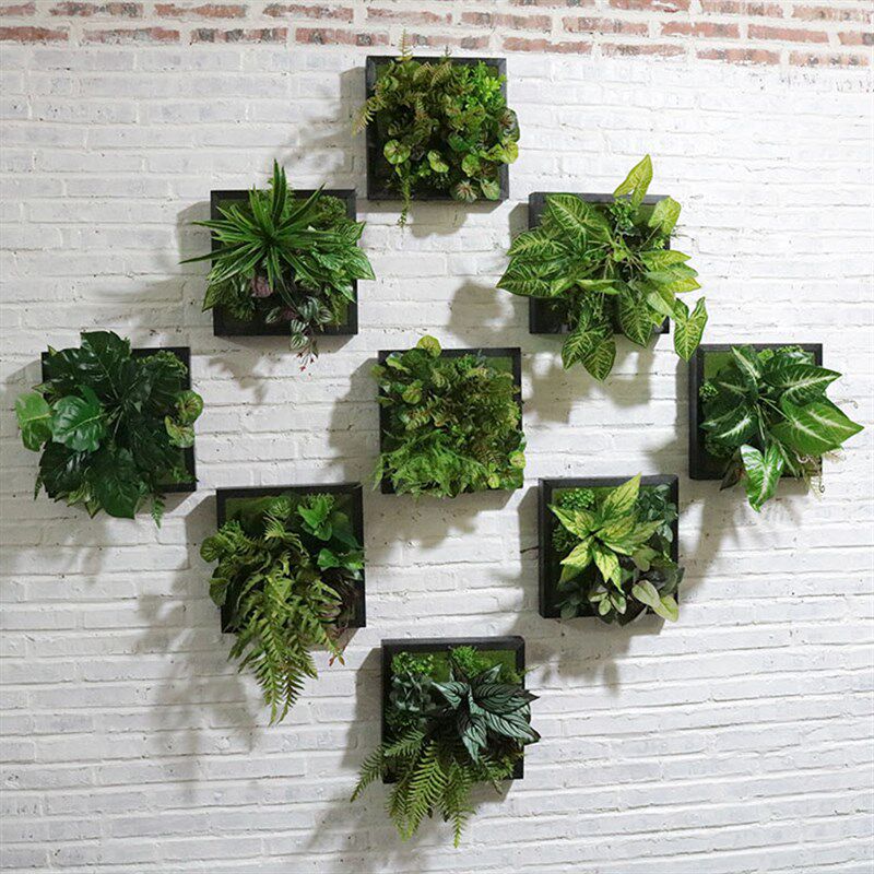 墙上品文化墙走廊餐厅植物墙饰仿真假草绿植壁挂立体