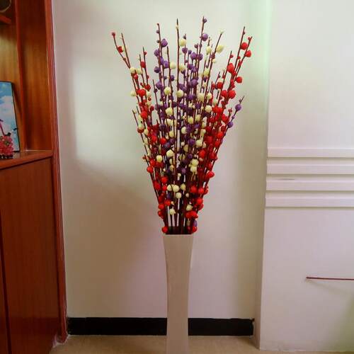 彷真花摆放花新房落地假花红果发财果婚庆品干燥花