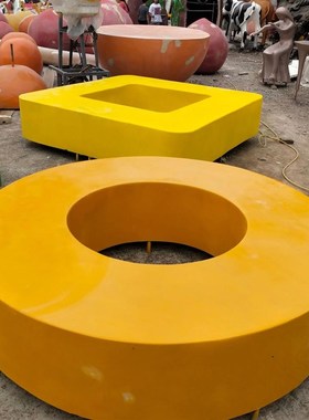 定制玻璃钢长椅商场座椅不锈钢坐凳雕塑广场树池户外创意公园摆件