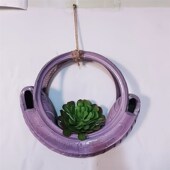 轮胎花篮工艺品花盆创意改造装 饰幼儿园景点家庭壁挂墙彩绘艺术