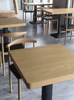 餐桌小户型商用食堂饭店餐桌椅小吃快餐厅桌椅组合饭桌长方形桌子