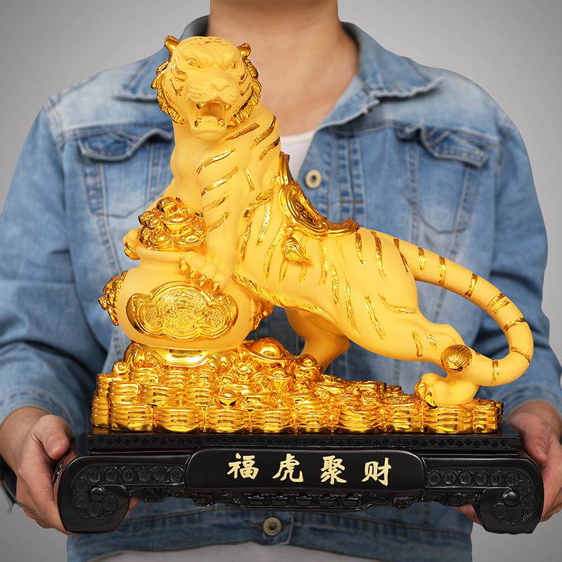 老虎摆件虎啸山河金虎吉祥物招财十二生肖上山虎客厅装饰开业礼品