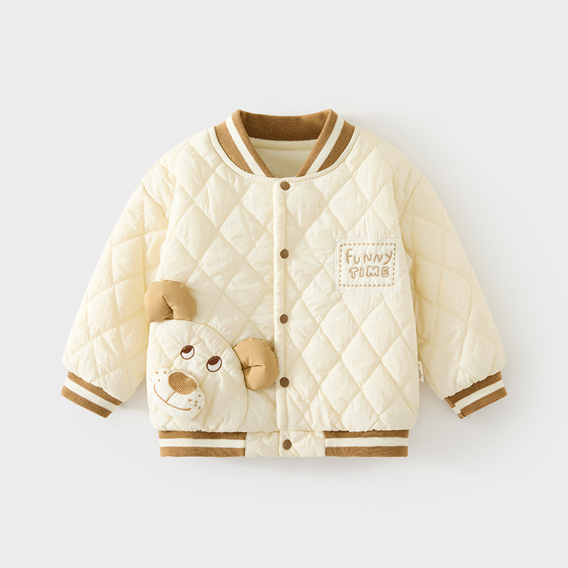 爱亲贝贝婴儿秋冬外套棉男女宝宝棉袄加厚上衣儿童保暖棒球服棉衣