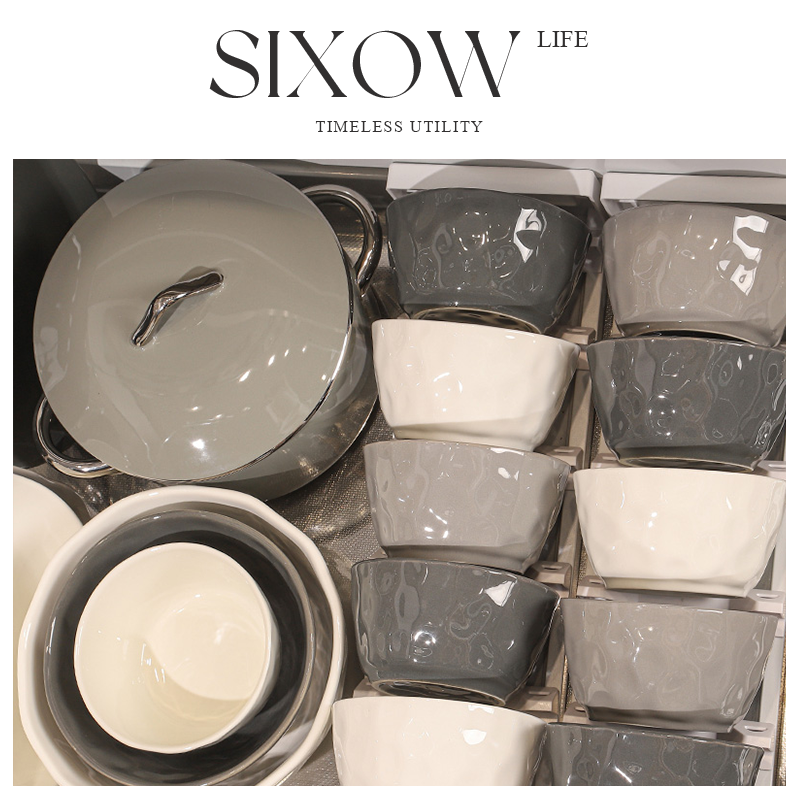 北欧极简纯色釉下彩碗碟套装