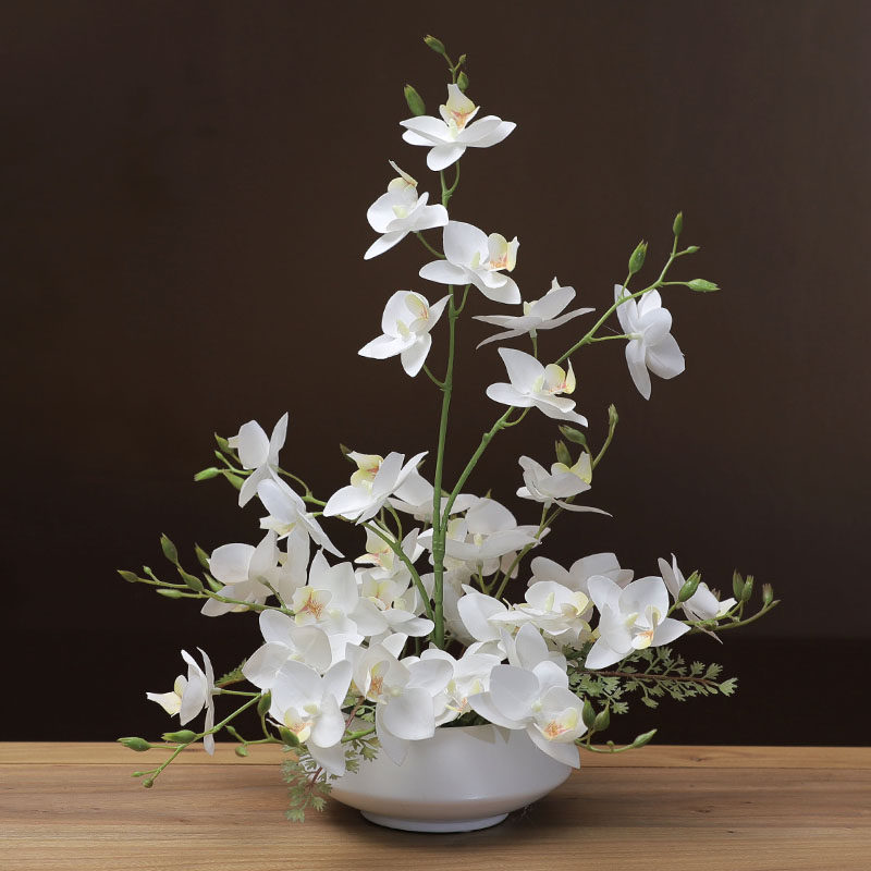 新中式仿真鸽兰花艺装简约家居餐桌假花花卉