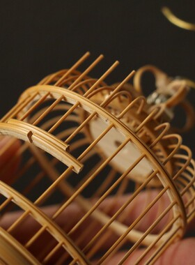 精品纯手工制作天然老玉竹丝小虫笼竹制I蝈蝈笼虫具竹叫笼子鸣虫