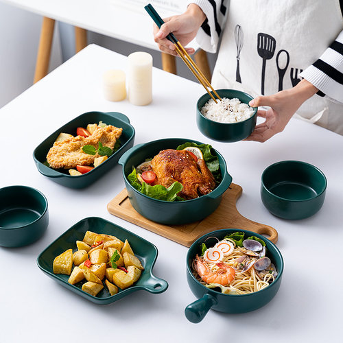 碗碟装人陶瓷吃饭碗日式餐具一人食个性碗筷碗盘组合