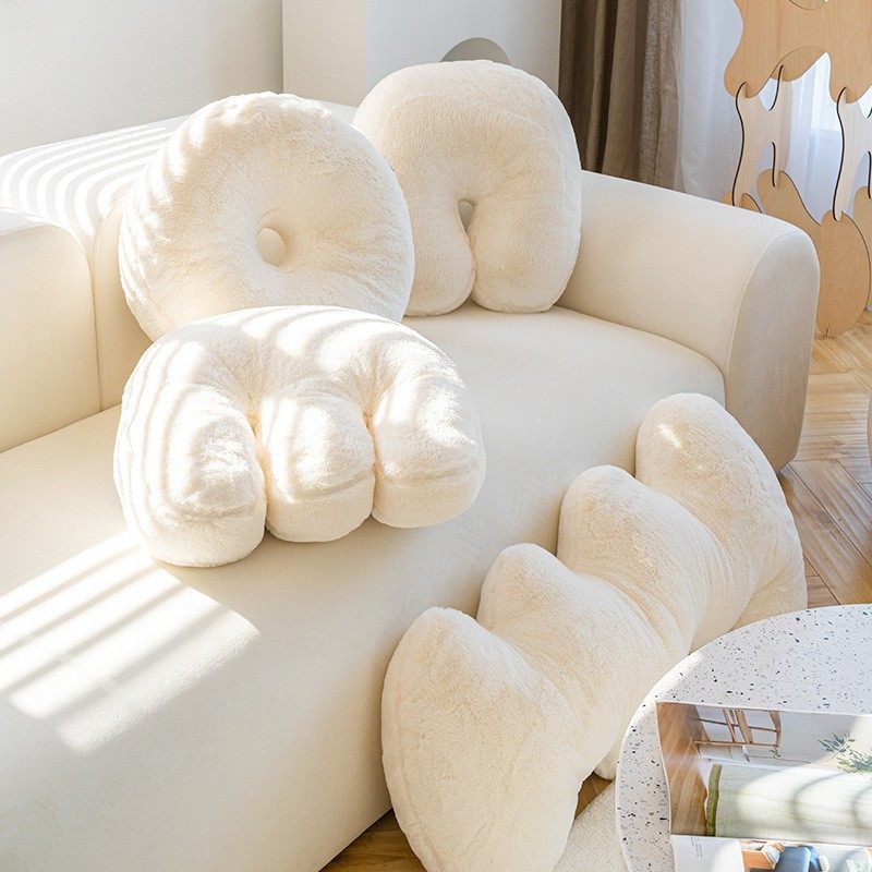 网红抱枕兔毛绒大波浪毛绒靠垫飘窗床头靠沙发午睡枕泡芙靠枕,居家布艺,抱枕被,淘宝优惠券,粉丝福利购,淘宝优惠卷