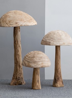 创意蘑菇落地庭院造景客厅玄关酒店大堂售楼处装饰艺术品