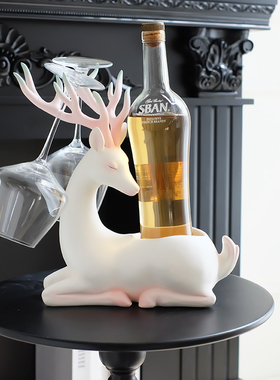 米子家居创意麋鹿红酒杯架子轻奢高档酒柜客厅简约餐桌装饰品摆件