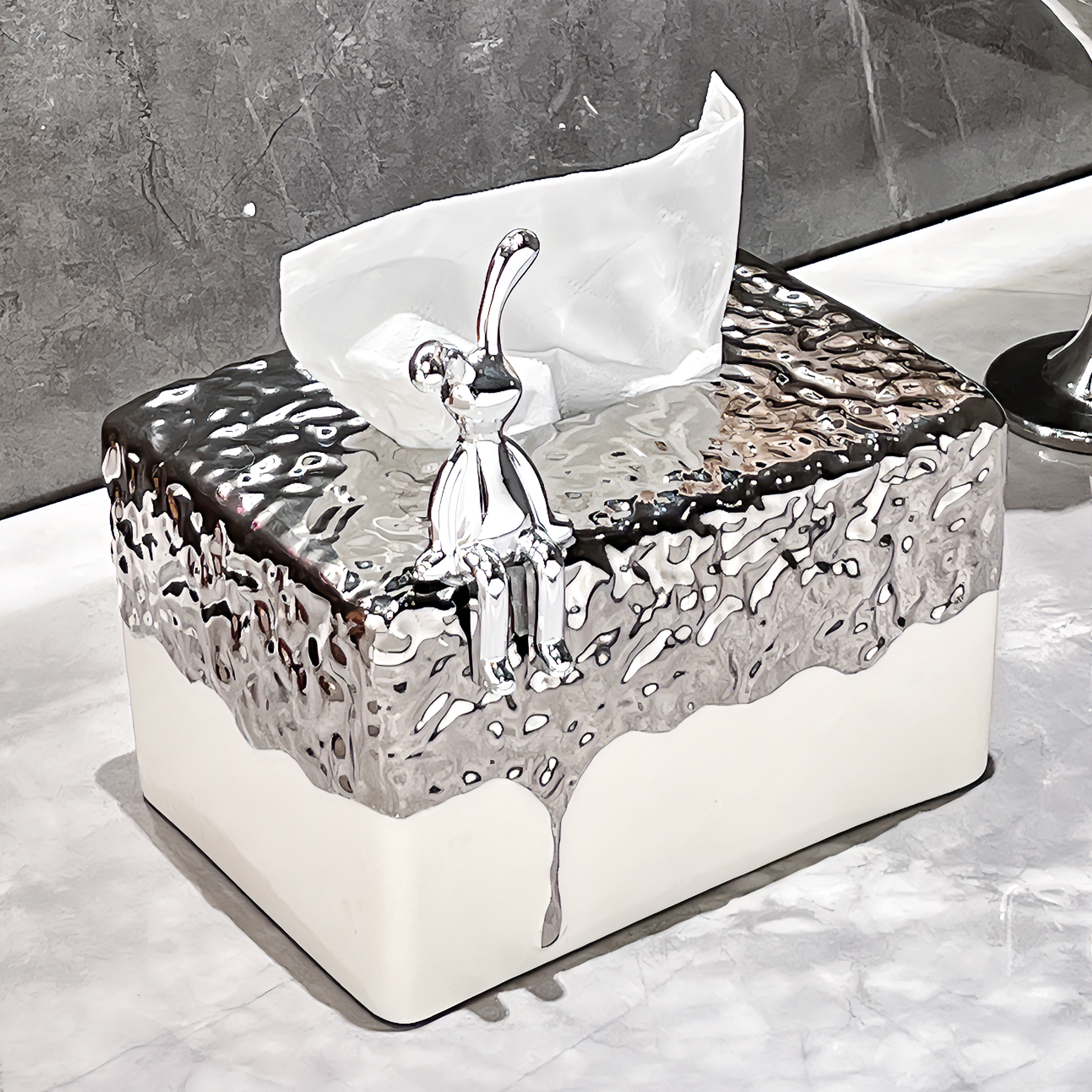 奶油风纸巾盒摆件客厅高档卫生纸盒创意家用茶几桌面装饰餐巾纸盒