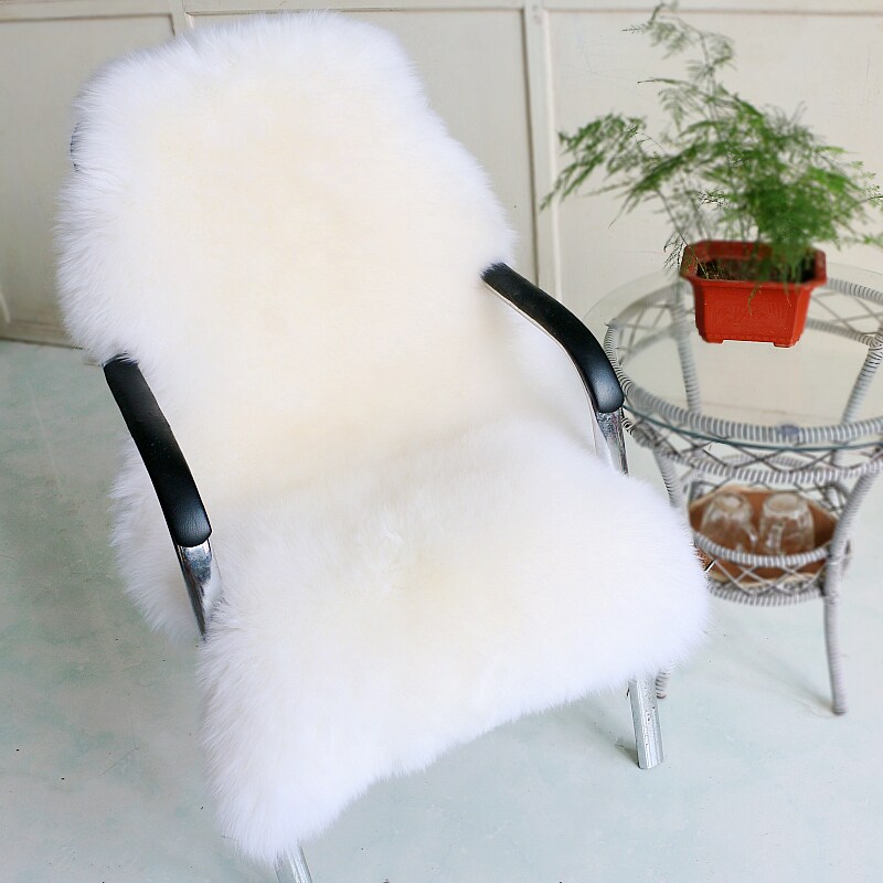 澳洲整张皮羊毛椅垫靠背老板椅垫固定椅垫咖啡椅连体垫