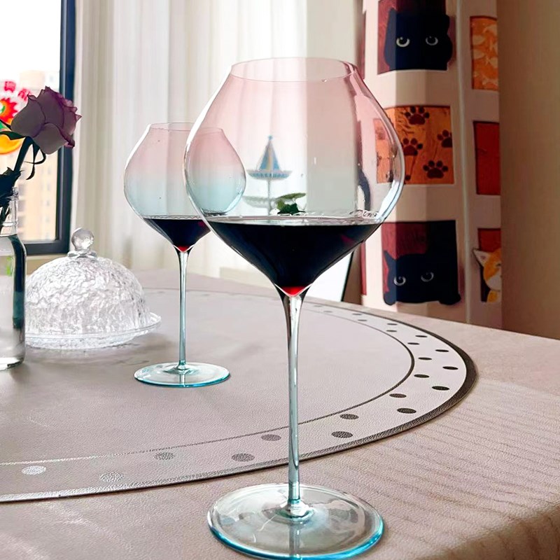 超薄细杆渐变纯手工闻香杯品酒杯套装高级感红酒杯高脚杯收藏款