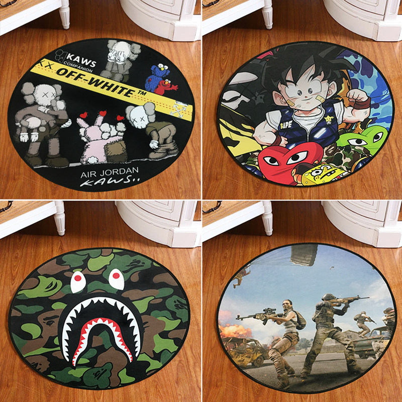 可爱圆形地毯客厅卧室电脑椅垫防滑地垫电竞垫子办公椅吊篮椅垫,居家布艺,地毯,淘宝优惠券,粉丝福利购,淘宝优惠卷