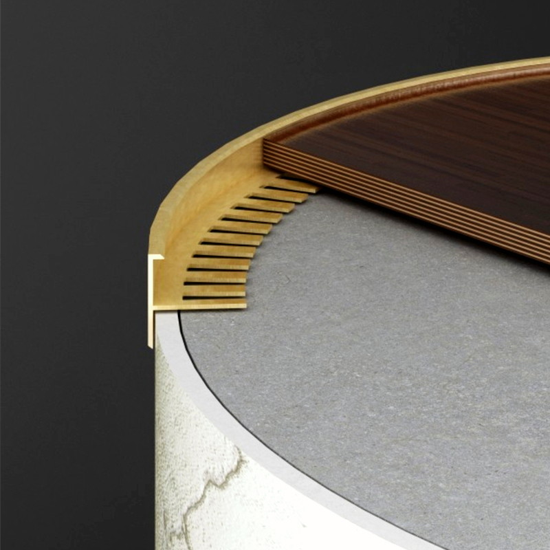 极简圆弧收口线F木地板瓷砖收边条阳极氧化地台楼梯踏步航空铝材