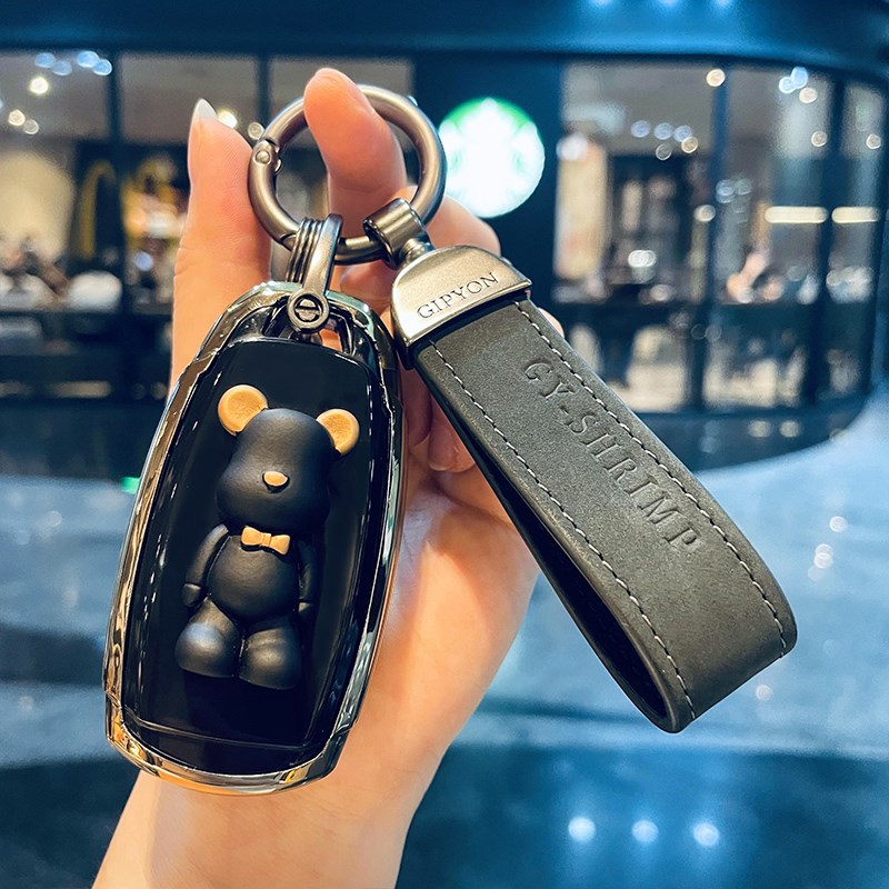 北京现代第七代伊兰特钥匙套ix35名图ix25悦纳胜达菲斯塔壳扣包女