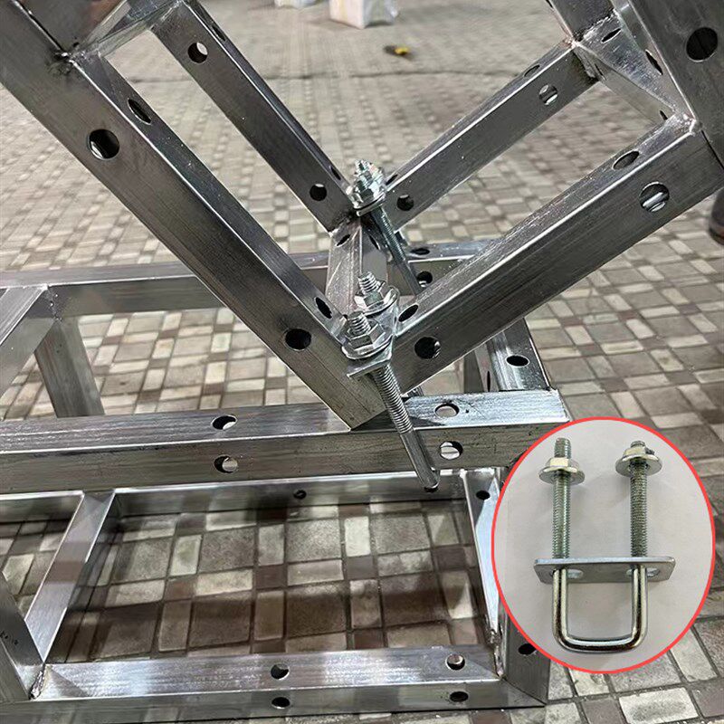 桁架斜撑卡扣镀锌方管U型螺丝舞台行架新卡扣连接件斜角专用固定