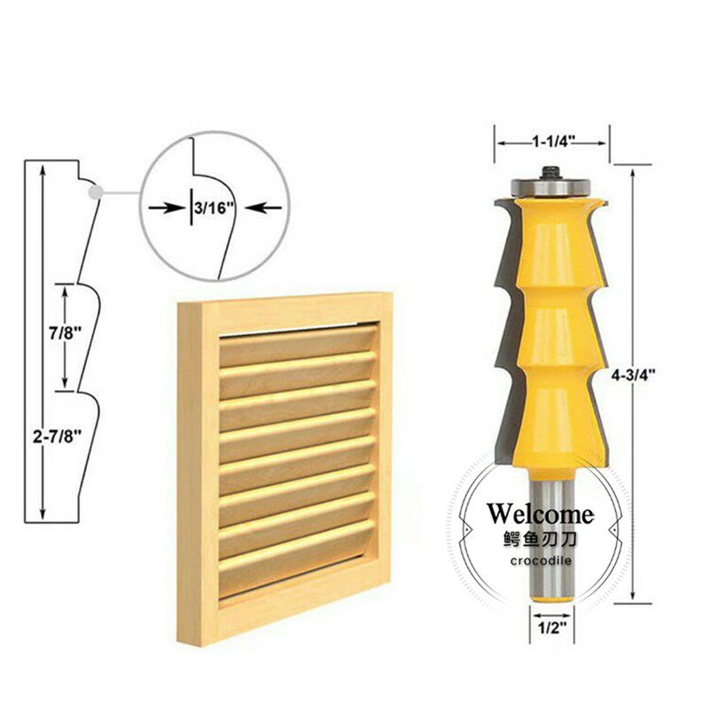 木工铣刀百叶窗线条扶手刀雕刻机电木铣刀头1/2柄,五金/工具,其他铣刀,淘宝优惠券,粉丝福利购,淘宝优惠卷