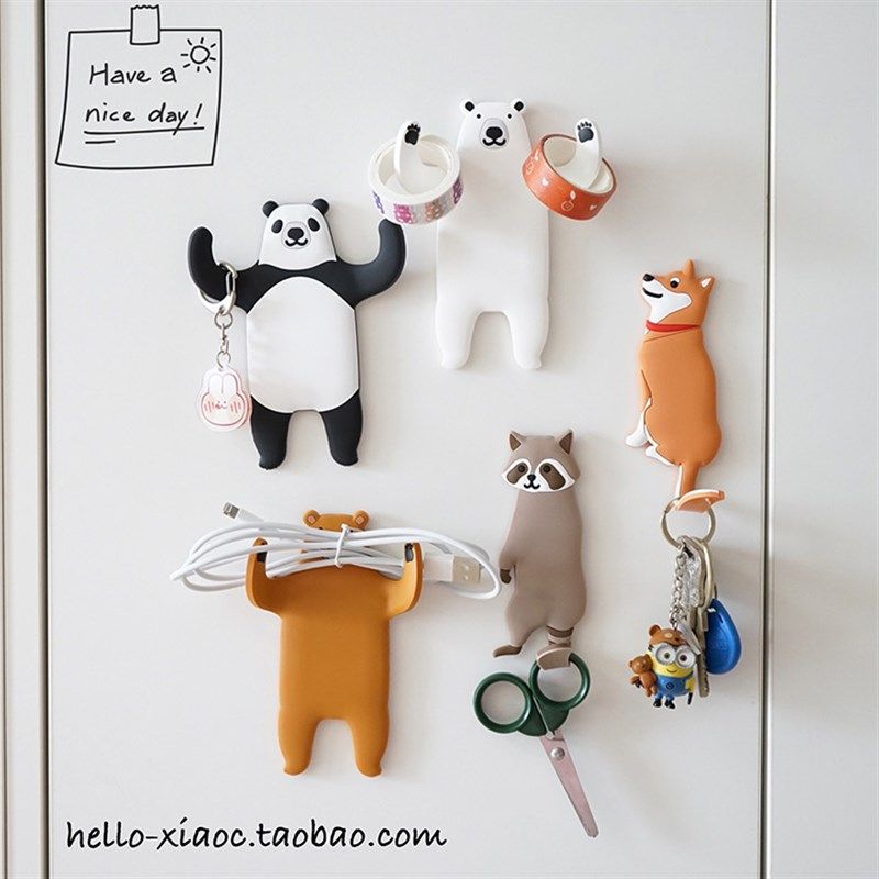 创意可爱动物玄关钥匙无痕挂钩免打孔女宿舍卧室门后免钉强力粘钩,收纳整理,挂钩/粘钩,淘宝优惠券,粉丝福利购,淘宝优惠卷