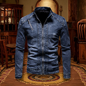 复古牛仔外套夹克男春秋冬季 韩版 薄款 2026新款 修身 加绒帅气牛仔衣