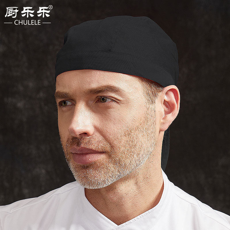 CHULELE品牌 西餐厅男女厨师服务员飘带帽烘焙面点包头帽子工作帽