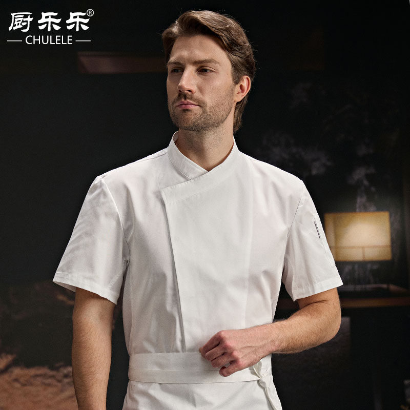 CHULELE品牌 夏季厨房厨师工作服短袖酒店大厨透气工装半袖可定制