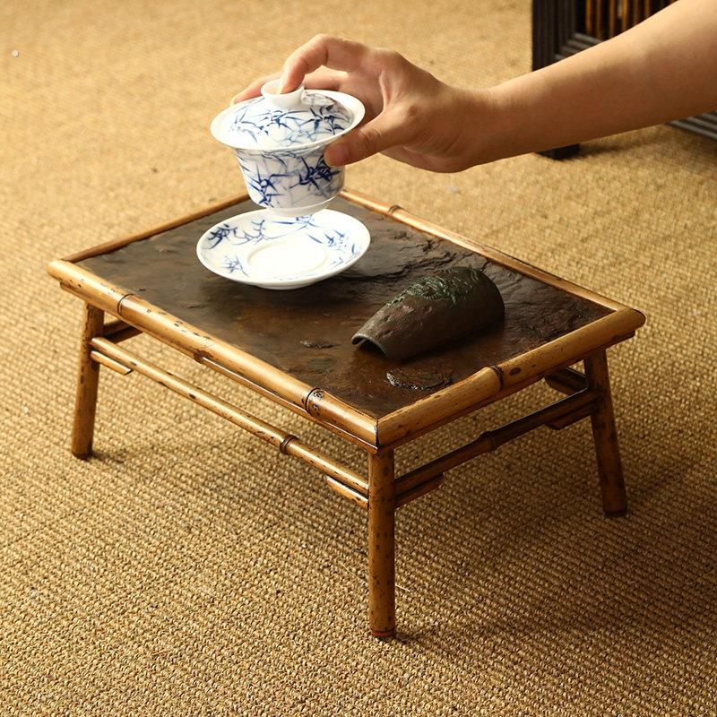 梅鹿竹托干泡盘小茶桌茶几岩崖石茶盘茶台道具配件展示壶垫茶托盘