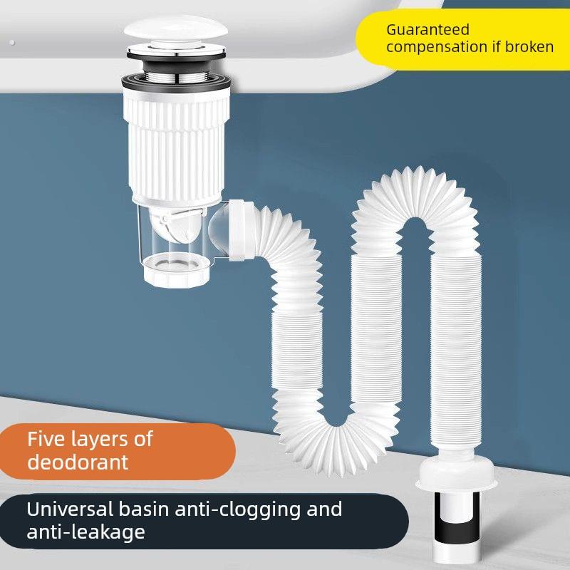 洗脸盆防臭下水管卫生间台面盆下水器洗手池防溢排水管通用配件