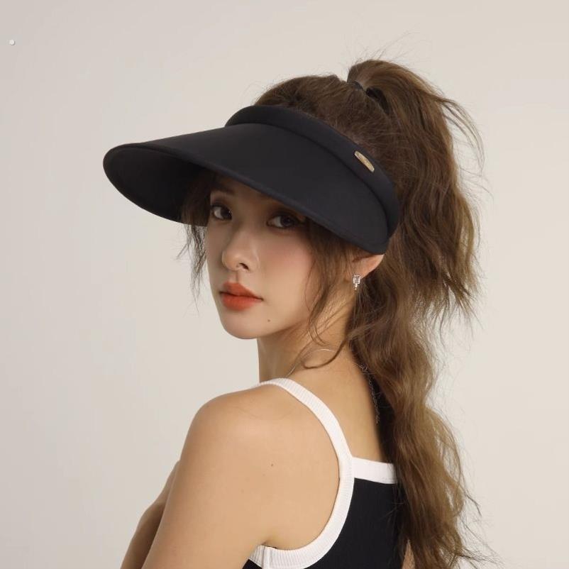 帽子女款2024新款uv空顶帽冰丝防晒帽大檐防紫外线可折叠遮阳帽夏