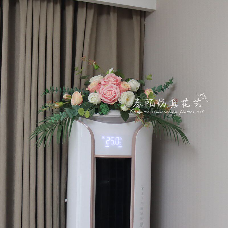 绿植假花摆设客厅电视背景墙面壁挂花艺空调柜机顶摆放装饰仿真花