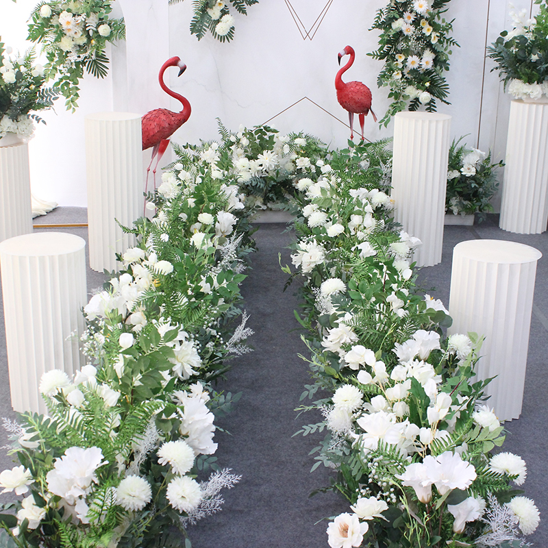 森系婚礼仿真花婚庆路引花排花挂花背景装饰户外草坪婚礼道具花艺