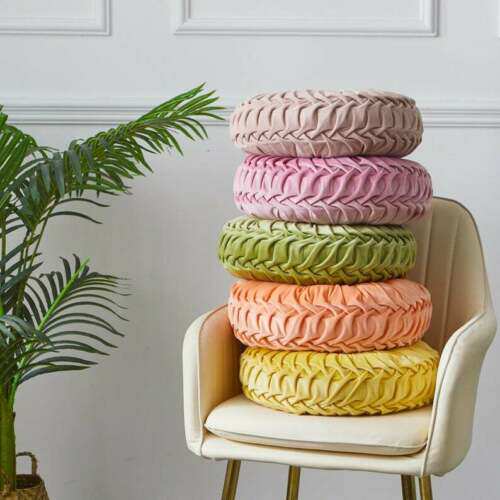 天鹅绒靠垫枕头坐垫圆形靠腰抱枕金丝绒园靠背垫飘窗汽车椅子沙发