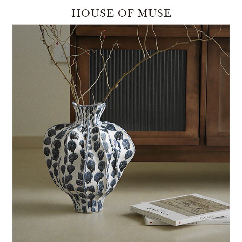 缪斯家 东方巴黎/鎏墨斑青手工陶瓷瓶艺术花瓶复古花器摆件