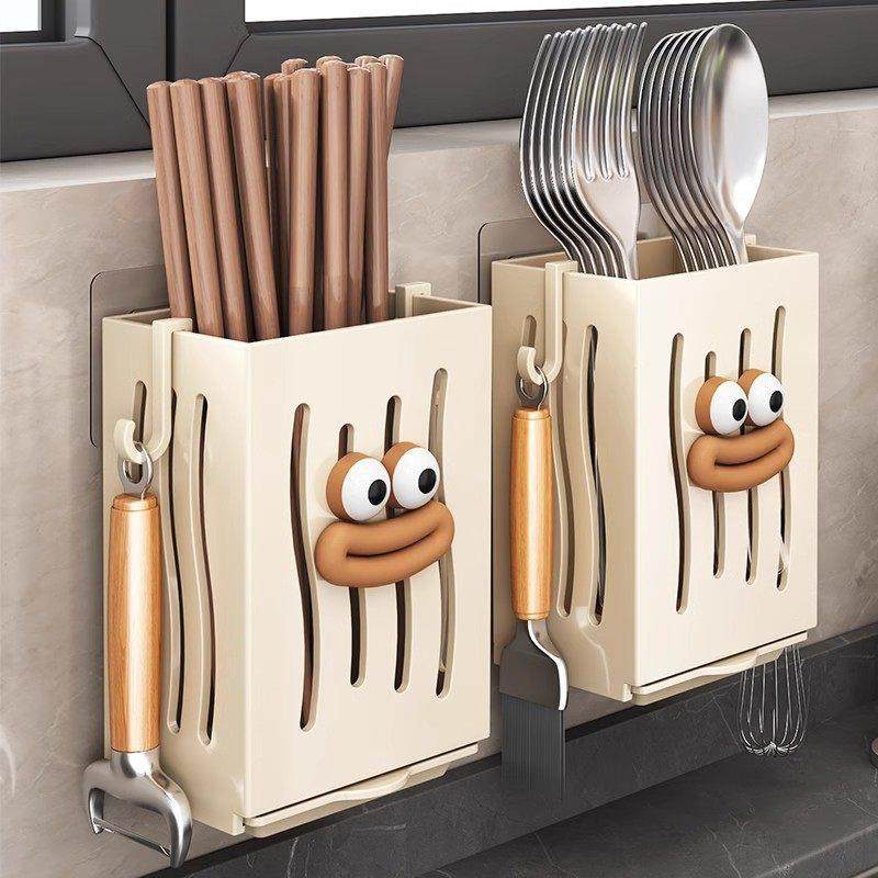 筷子收纳盒厨房筷子笼壁挂式家用筷笼勺子筷子筒筷子篓沥水收纳架,厨房/烹饪用具,抹布架/厨房清洁收纳架,淘宝优惠券,粉丝福利购,淘宝优惠卷